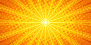Bright orange-yellow gradient abstract background. Orange comic sunburst effect background with halftone. Suitable for templates, sales banners, events, ads, web, and pages