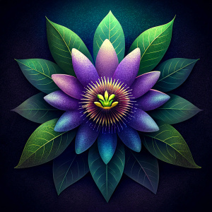 dark background passionflower