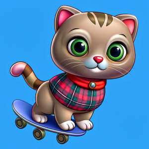 
skateboarder cute Scottish Fold