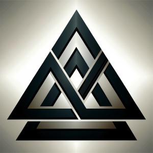 Valknut and runes - perfect  high-definition grey and black, white background 