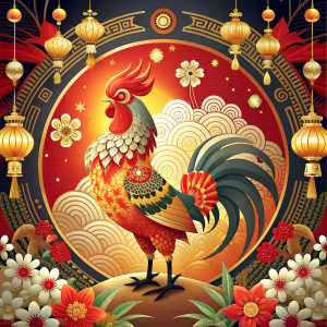 Chinese Year of the monkey rooster