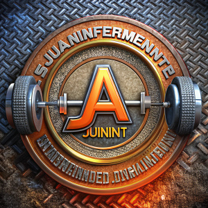 Logo para una marca personal de entrenador deportivo con las siglas JA y que ponga entreniento online powerlifting, una imagen realista