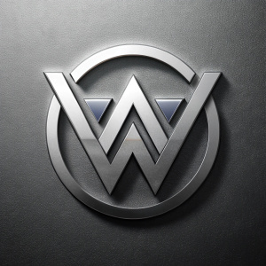 
Find the letter ww a logo and gray black colors