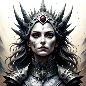 Hel – Ruler of the Realm of the Dead - perfect realistic art - high definition - grey and black tattoo design - white background 