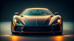 One supercar, new concept, Racing, Rearview, dark style