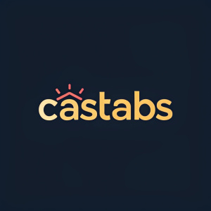 A logo for Casetabs featuring a sleek, modern design. Dark blue background. The brand name in vibrant, bold font. Simple and stylish layout.