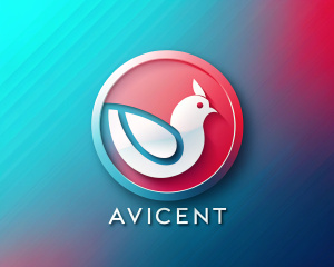 logo minimalista y elegante para una granja avicola llamada AVICENT, usa paleta de colores atractiva para la venta, con fondo transparente
