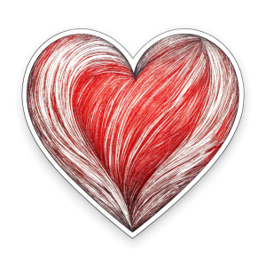 Style stickers. Create a heart shape with clean lines and smooth curves.. White background, No Background, vector, 8K.