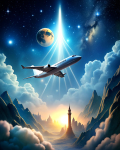 a plane in the sky