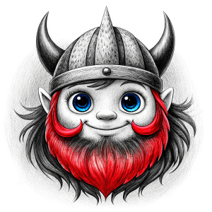 happy viking baby face perfect realistic art, high-definition, high-definition grey and black, white background 