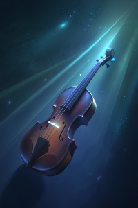 violin is lying in perspective 