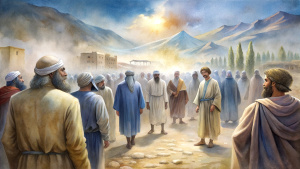 In the ancient times of the Bible, in the market place of Bethel, the prophet's disciples came out to see Elisha