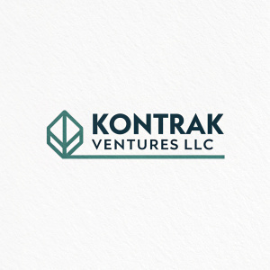 Logo for Kontrak Ventures LLC. Clean font, minimalistic design with simple geometric shape. Dark text on light background.