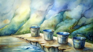 In the Bible, in ancient times, four buckets were filled with water