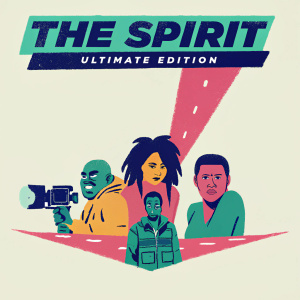 DVD cover for 'The Spirit: Ultimate Edition'. Dark background with characters of diverse ethnicities and genders. Red highlights adding to the cinematic and action-packed feel.
