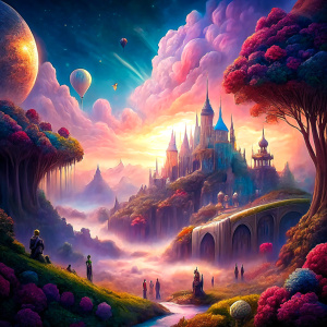 fantasy land with people