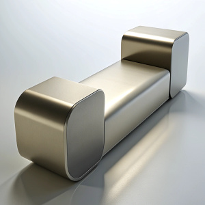 rectangular sofa inspired by metal in mix of futuristic and minimalistic style