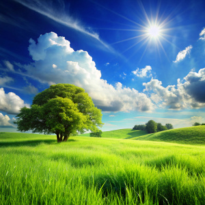 фон природа зеленая трава голубое небо 