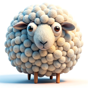 white sheep made from balls of yarn
