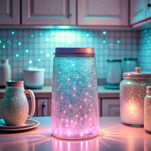 close up night very Intensive The Bioluminescent phenomenon Bioluminescent  close very light pastel real kitchen appliances  super bright glitter super Intensive Bioluminescent  cute super bright  made of glass real  kitchen appliances  super  ultra   super bright   magic  