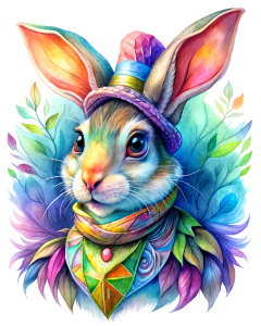 wonderland rabbit on a white background




