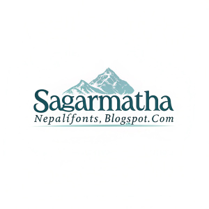 The SAGARMATHA logo, in teal Devanagari script, alongside the site Nepalifonts.blogspot.com