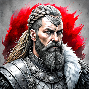 viking ragnar warrior perfect realistic art, high-definition, high-definition grey and black, white background 