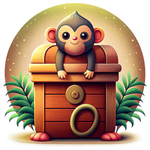 wooden monkey chest, Chinese New Year