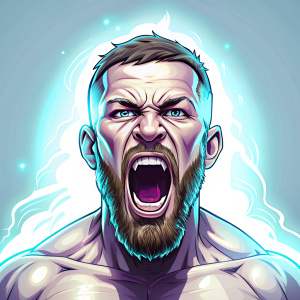 
Conor McGregor ufc fighter, image of a madman, screams