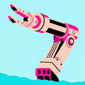 Mechanical arm from RWBY show, featuring Ball Fun Mode and Flamethrower Mode. Color scheme in red, black, and grey.