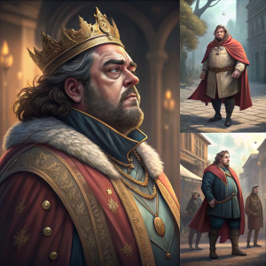 Christian Arce Perez's illustrations for 'The Emperor's New Clothes'. A collection of character transformation concept art featuring different poses.