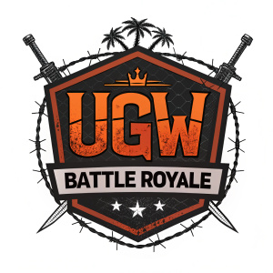 Vector illustration for Battle Royale UGW. Underworld Gang Wars logo with gritty design.
