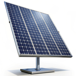  solar panel front view on white background