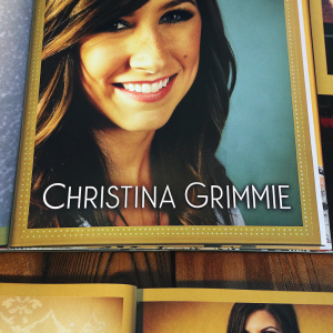 Instagram post featuring Christina Grimmie. Picture and inspiring quote. Attractive layout with a soft, light blue background