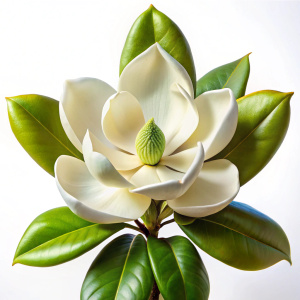 
Time lapse of blooming flower of Magnolia grandiflora, the Southern  studio ..ewhite backgorund
