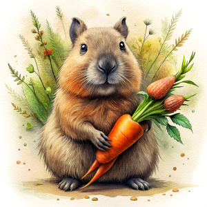 capybara loves carrots