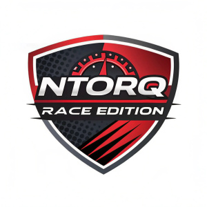 The NTORQ RACE EDITION logo, a sleek design with bold red and black colors, showcasing sharp angles and racing-themed graphics.