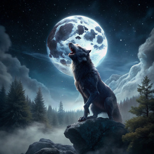 A shrill cry echoed in the mist as Sirius turned into a werewolf upon seeing the full moon hanging in the sky. 