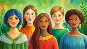 women of diverse ethnic backgrounds coming together