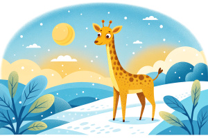 giraffe sunny winter day