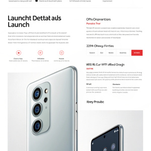 Website screenshot showcasing the launch details of the OnePlus 9 Pro. Highlights include camera specifications and design features.
