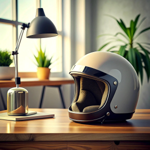 motorbike helmet  mockup desk