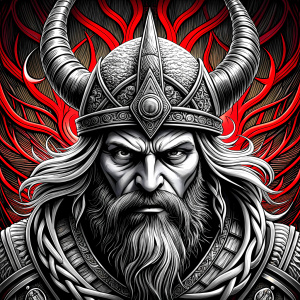 viking walhalla perfect realistic art, high-definition, high-definition grey and black, white background 