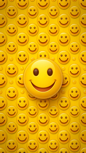 smile happy wallpaper One emoji, with yellow background.