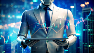 artificial intelligence
AI robot hand holding tablet showing graph growth stock. finance forex trading technology. Economy trends investment concept.