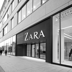 New Zara logo redesign: contemporary font, brand name 'Zara' in monochrome palette, sleek and modern style.