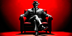Mafia don; sitting on a chair; bottom view