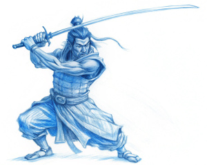 samurai holding a katana pose reference