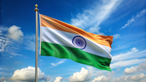 realistic photo of Indian flag