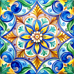Italian ceramic tile pattern mediterranean vector image